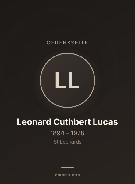 Gedenkportrait von Leonard Cuthbert Lucas