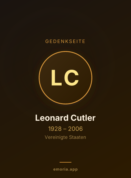 Gedenkportrait von Leonard Cutler