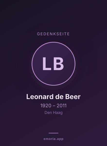 Gedenkportrait von Leonard de Beer