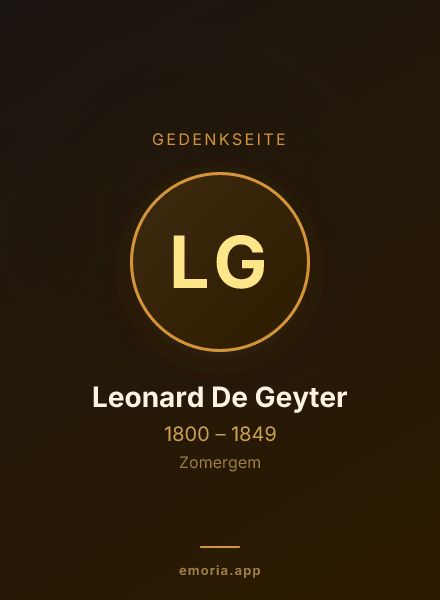 Gedenkportrait von Leonard De Geyter