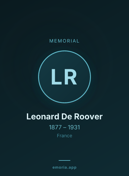 Memorial portrait of Leonard De Roover