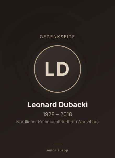 Gedenkportrait von Leonard Dubacki