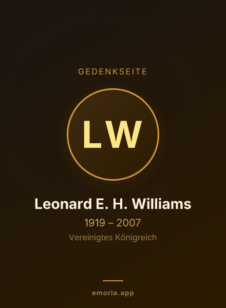 Gedenkportrait von Leonard E. H. Williams