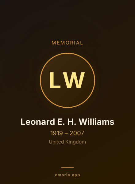 Memorial portrait of Leonard E. H. Williams