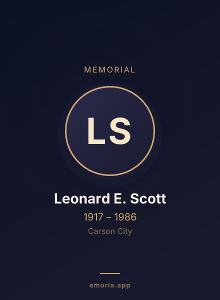 Memorial portrait of Leonard E. Scott