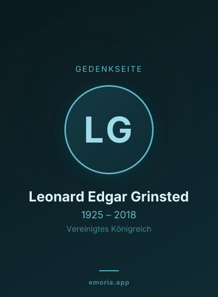 Gedenkportrait von Leonard Edgar Grinsted