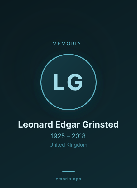 Memorial portrait of Leonard Edgar Grinsted