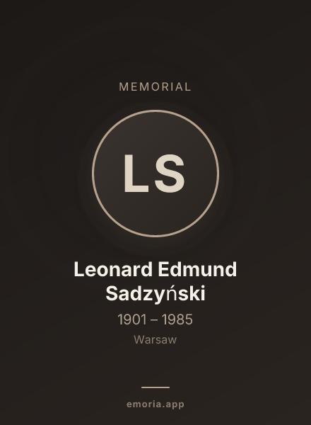 Memorial portrait of Leonard Edmund Sadzyński