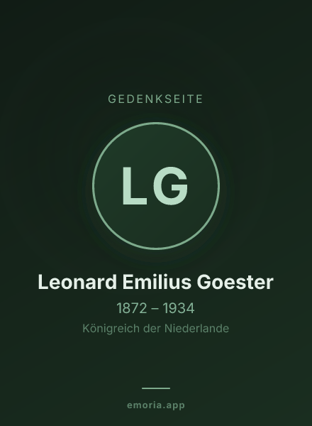 Gedenkportrait von Leonard Emilius Goester