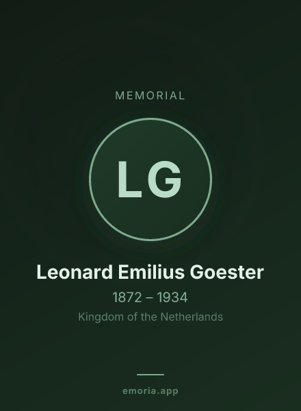 Memorial portrait of Leonard Emilius Goester