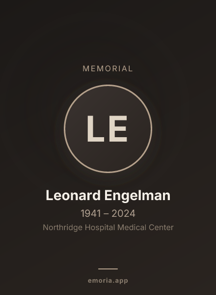 Memorial portrait of Leonard Engelman