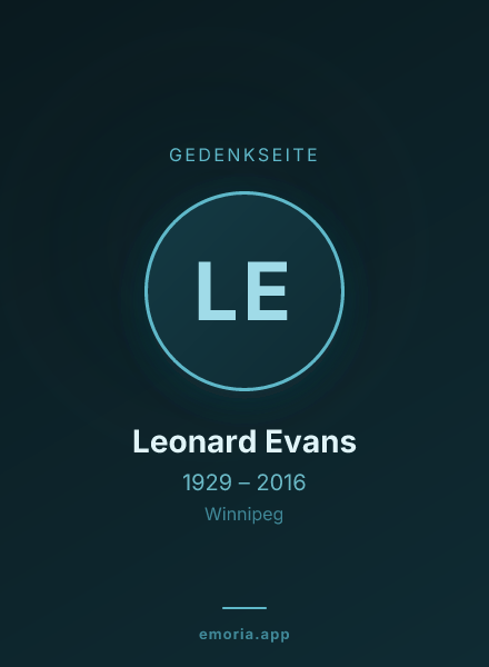 Gedenkportrait von Leonard Evans