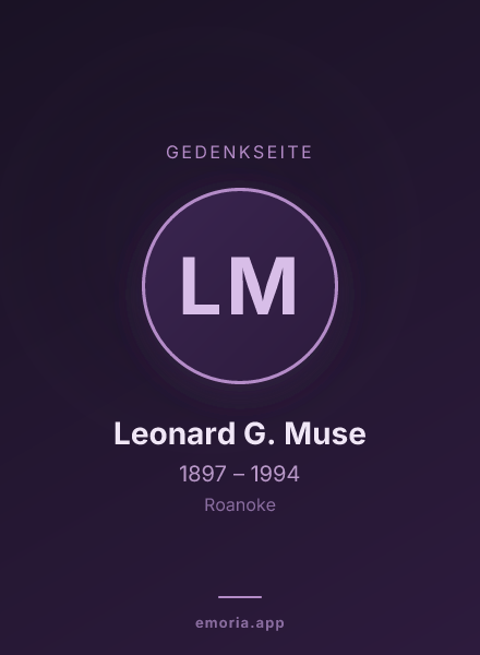 Gedenkportrait von Leonard G. Muse