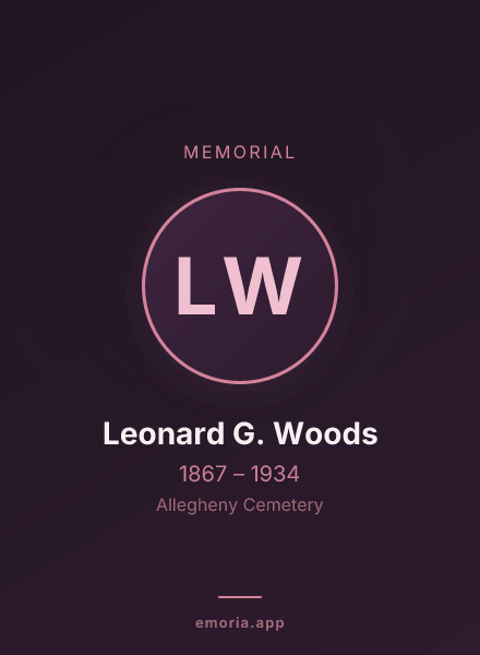 Memorial portrait of Leonard G. Woods