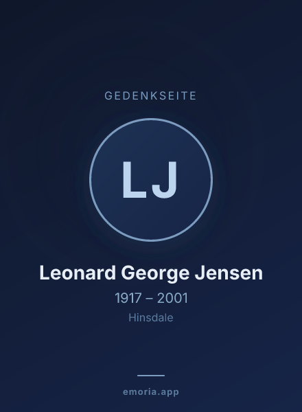 Gedenkportrait von Leonard George Jensen