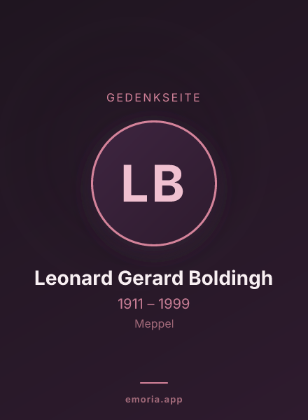 Gedenkportrait von Leonard Gerard Boldingh
