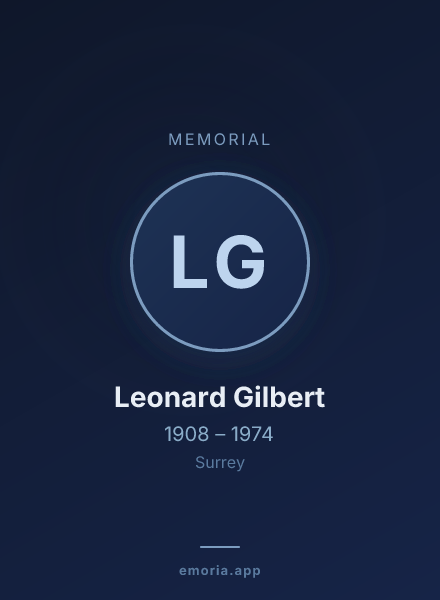 Memorial portrait of Leonard Gilbert