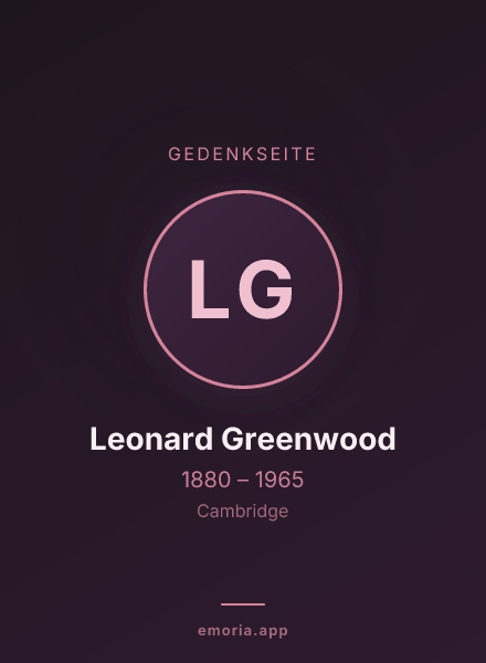 Gedenkportrait von Leonard Greenwood