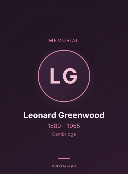 Memorial portrait of Leonard Greenwood