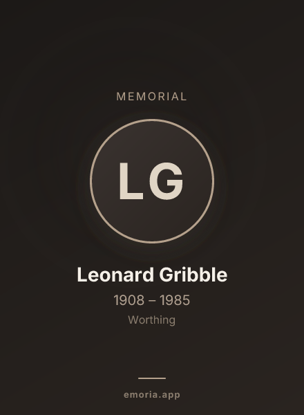Memorial portrait of Leonard Gribble