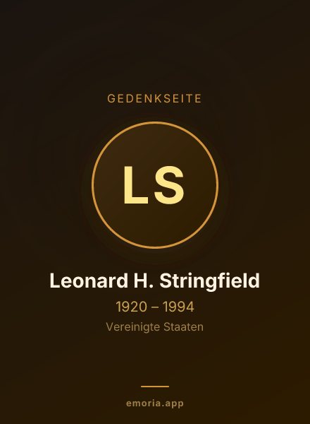 Gedenkportrait von Leonard H. Stringfield
