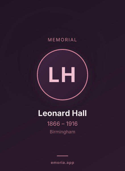 Memorial portrait of Leonard Hall