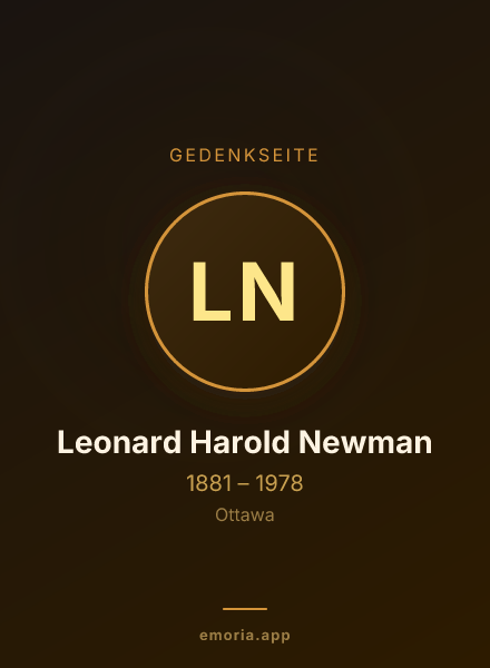 Gedenkportrait von Leonard Harold Newman