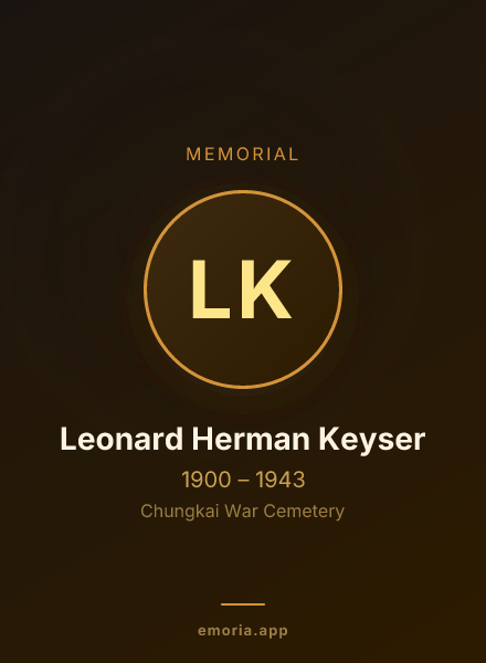 Memorial portrait of Leonard Herman Keyser