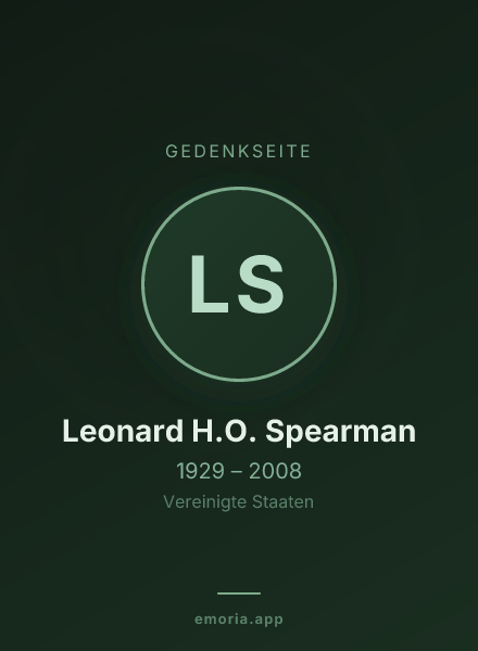 Gedenkportrait von Leonard H.O. Spearman