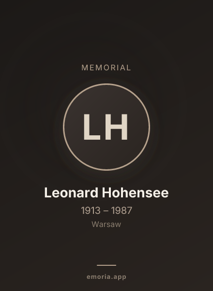 Memorial portrait of Leonard Hohensee