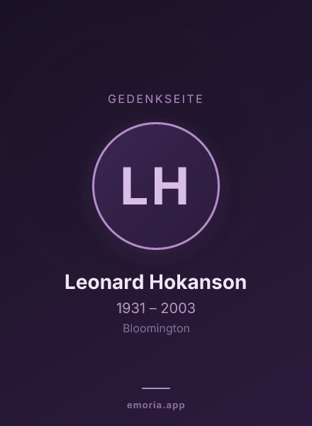 Gedenkportrait von Leonard Hokanson