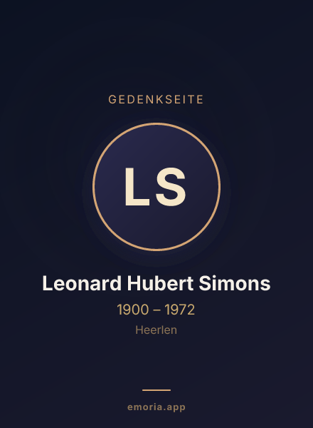 Gedenkportrait von Leonard Hubert Simons