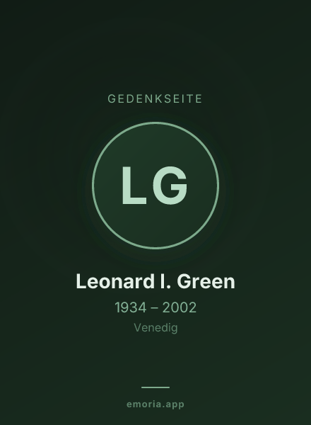 Gedenkportrait von Leonard I. Green