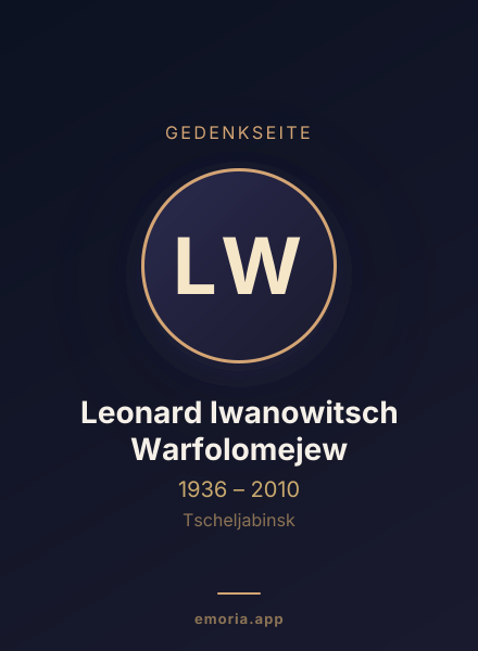 Gedenkportrait von Leonard Iwanowitsch Warfolomejew