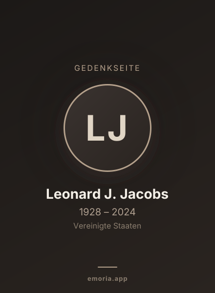Gedenkportrait von Leonard J. Jacobs