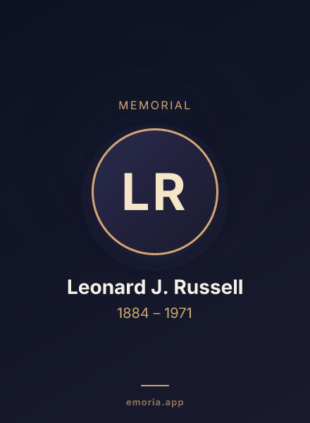 Memorial portrait of Leonard J. Russell