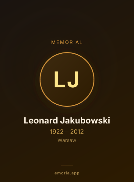 Memorial portrait of Leonard Jakubowski