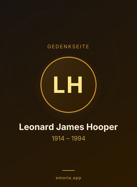 Gedenkportrait von Leonard James Hooper