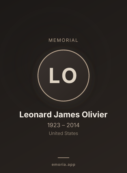 Memorial portrait of Leonard James Olivier