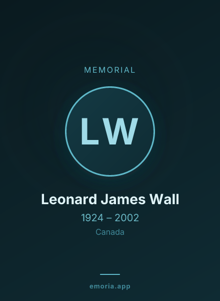 Memorial portrait of Leonard James Wall