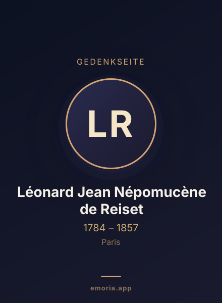 Gedenkportrait von Léonard Jean Népomucène de Reiset