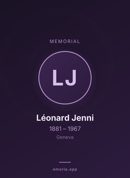 Memorial portrait of Léonard Jenni