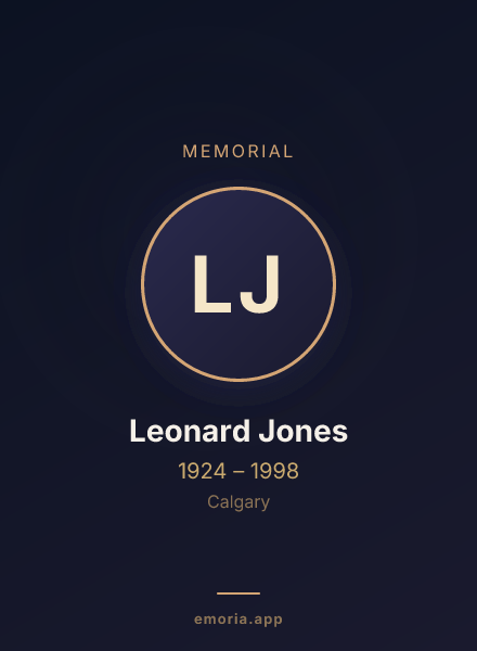 Memorial portrait of Leonard Jones