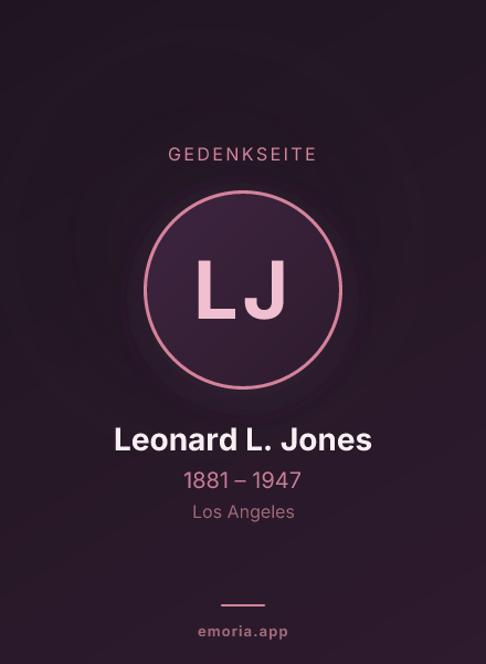 Gedenkportrait von Leonard L. Jones