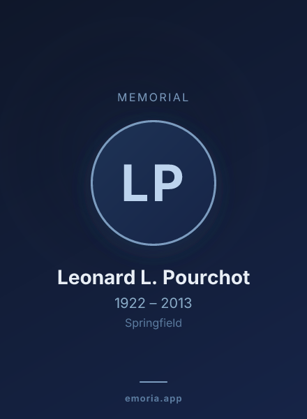 Memorial portrait of Leonard L. Pourchot