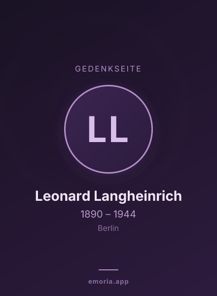Gedenkportrait von Leonard Langheinrich