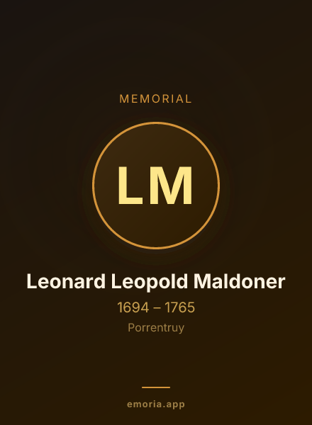 Memorial portrait of Leonard Leopold Maldoner