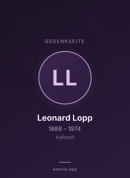 Gedenkportrait von Leonard Lopp