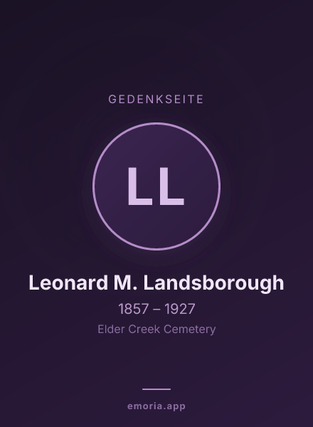Gedenkportrait von Leonard M. Landsborough