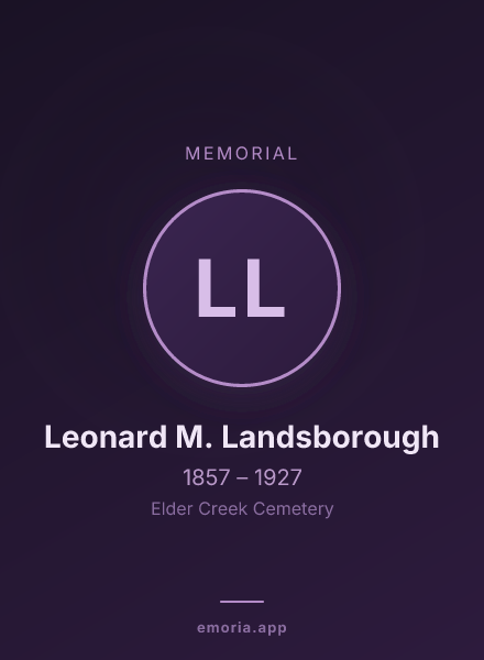 Memorial portrait of Leonard M. Landsborough